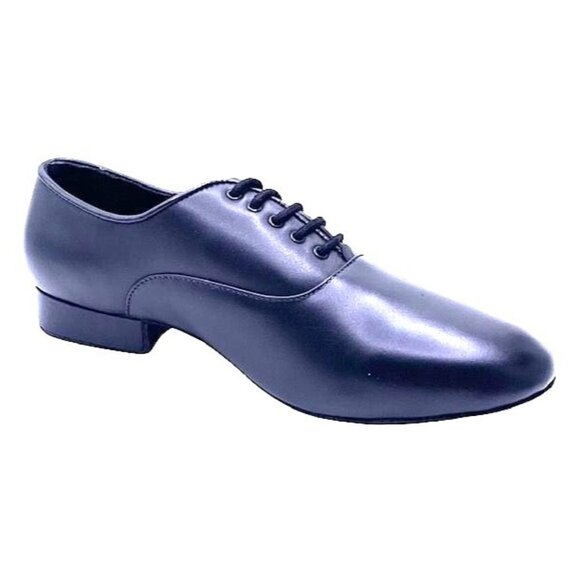 Men's Salsa Latin Tango Standard Ballroom Dance Shoes Black Leather Size 8 - Picture 3 of 7